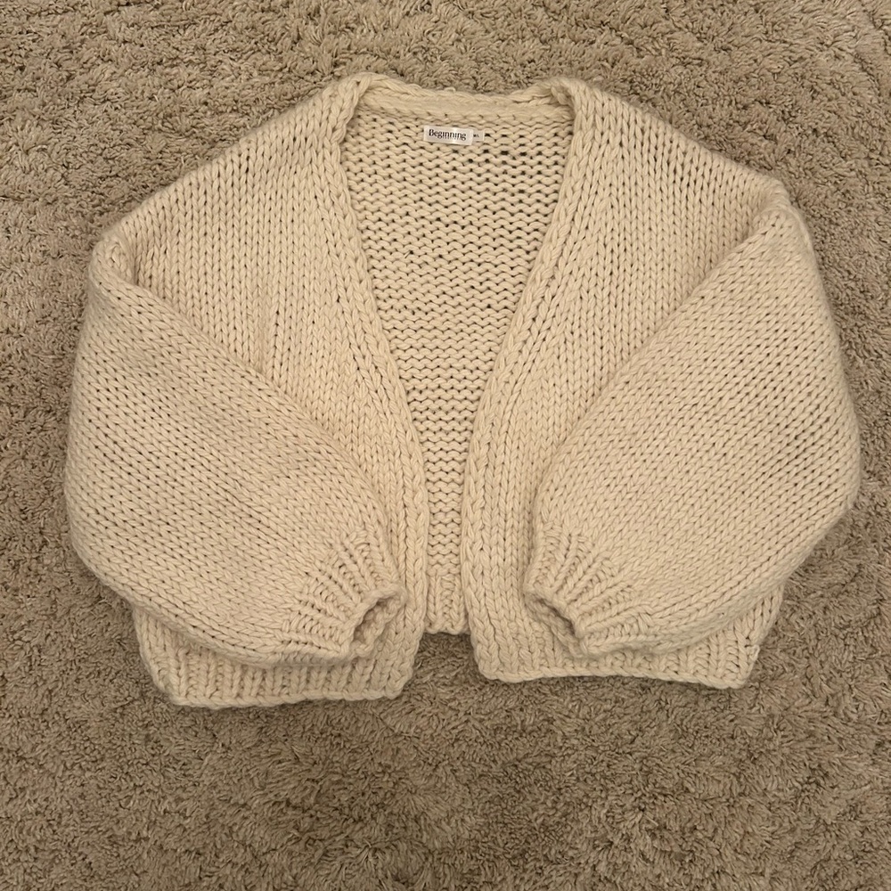 Cozy Chunky Knit Cream Cardigan